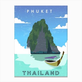 Phuket, Thailand — Retro travel minimalist poster Canvas Print
