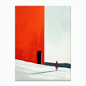 Red Door, Minimalism 1 Canvas Print