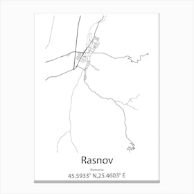 Rasnov,Romania Minimalist Map Canvas Print