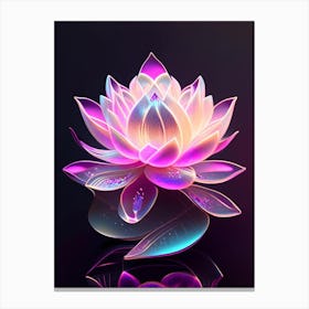 Pink Lotus Holographic 4 Canvas Print