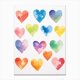 Watercolor Hearts 9 Canvas Print