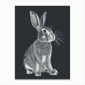 English Lop Rabbit Minimalist Illustration 4 Canvas Print