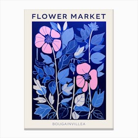 Blue Flower Market Poster Bougainvillea 1 Canvas Print