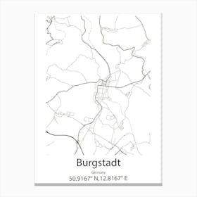 Burgstadt,Germany Minimalist Map Canvas Print