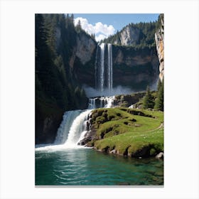 Green Waterfall Canvas Print