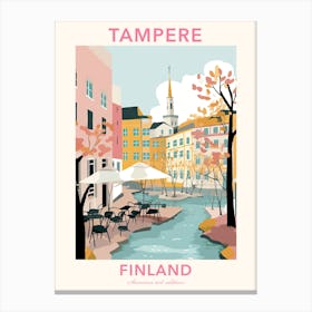 Tampere, Finland, Flat Pastels Tones Illustration 4 Poster Canvas Print