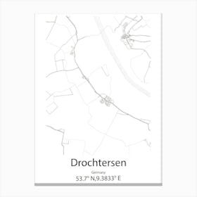 Drochtersen,Germany Minimalist Map Canvas Print