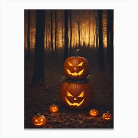 Witch With Pumpkins 9 Canvas Print