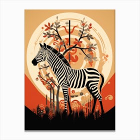 Zebra In The Wild Canvas Print