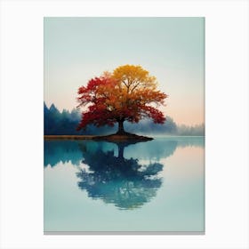 Lone Tree In A Lake 1 Canvas Print