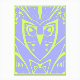 Abstract Owl Purple And Green 1 Canvas Print