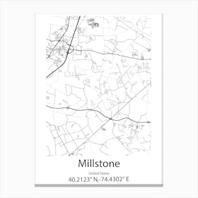 Millstone,United States Minimalist Map Lienzos