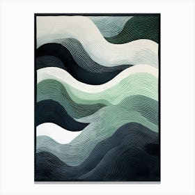 Whispering Waters; Abstract Vintage Risograph Canvas Print