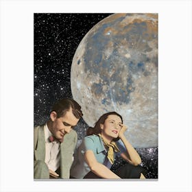 Couple On The Moon Canvas Print