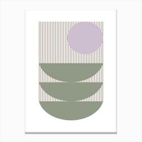 Shapes In Sage And Lilac 2 Canvas Print