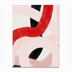Pink and Red Brush Strokes Canvas Print