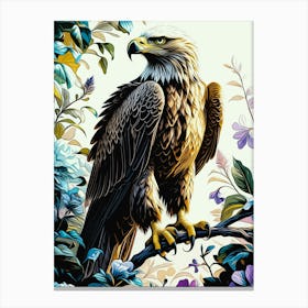 Golden Eagle In Branch Painting Toile