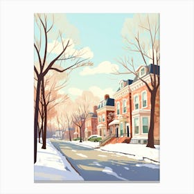 Vintage Winter Travel Illustration St Louis Missouri 2 Canvas Print