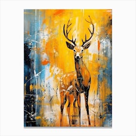 Deer Abstract Expressionism 1 Canvas Print
