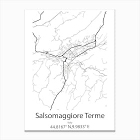 Salsomaggiore Terme,Italy Minimalist Map Canvas Print