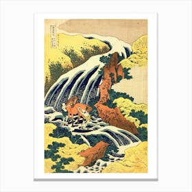 The Waterfall Where Yoshitsune Washed His Horse Canvas Print
