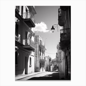 Sliema, Malta, Mediterranean Black And White Photography Analogue 1 Canvas Print