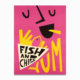 Yum Fish And Chips Canvas Print