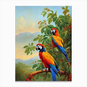 Macaw Haeckel Style Vintage Illustration Bird Canvas Print