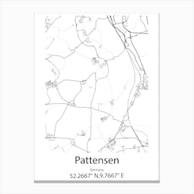 Pattensen,Germany Minimalist Map Canvas Print