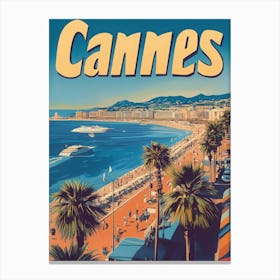 Aihrgdesign A Vintage Travel Poster Of Cannes 5 Canvas Print