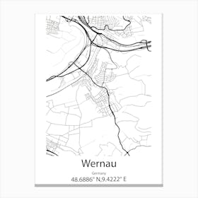 Wernau,Germany Minimalist Map Lienzos