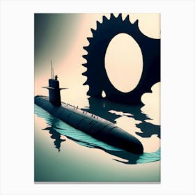 Submarine And Gears -Reimagined Canvas Print