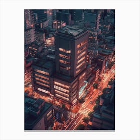 Cityscape At Night 3 Canvas Print