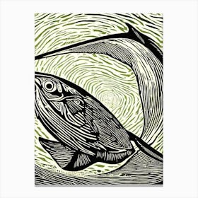 Swordfish Linocut Canvas Print
