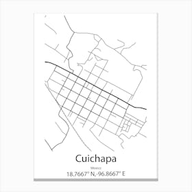 Cuichapa,Mexico Minimalist Map Canvas Print