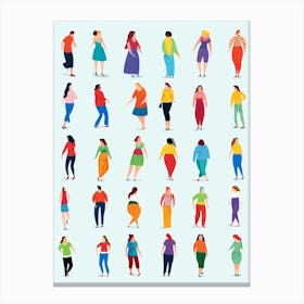 Body Positivity Here Come The Girls 7 Canvas Print