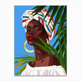 African Woman In A Turban 27 Canvas Print