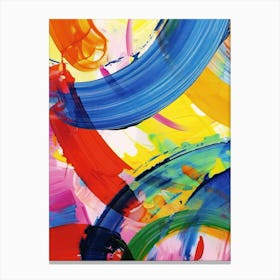 Rainbow Paint Brush Strokes Organic 3 Canvas Print