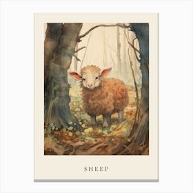 Beatrix Potter Inspired  Animal Watercolour Sheep 1 Canvas Print