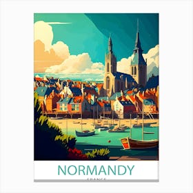 Normandy France TravePoster 3 Canvas Print