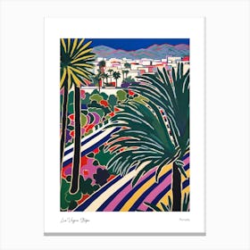 Las Vegas Stripe Nevada Matisse Style 2 Watercolour Travel Poster Canvas Print