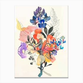 Bluebonnet 3 Collage Flower Bouquet Canvas Print