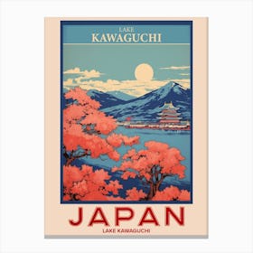 Lake Kawaguchi, Visit Japan Vintage Travel Art 3 Poster Canvas Print