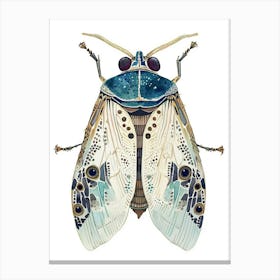 Colourful Insect Illustration Leafhopper 4 Canvas Print