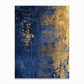 Gold And Blue Abstract Painting 8 Canvas Print