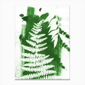 Green Fern Leaves 1 Canvas Print