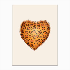 Leopard Heart Balloon Poster Canvas Print