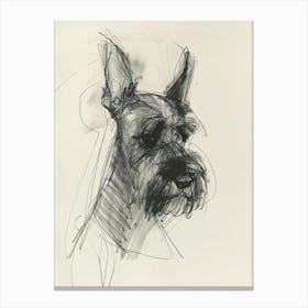Scottish Terrier Dog Charcoal Line 3 Canvas Print