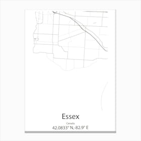 Essex Junction,United States Minimalist Map 1 Canvas Print