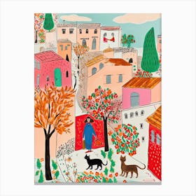 Tehran, Dreamy Storybook Illustration 3 Canvas Print